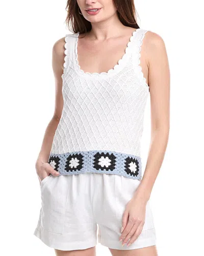 Splendid Sonia Texture Stitch Tank Sweater In White