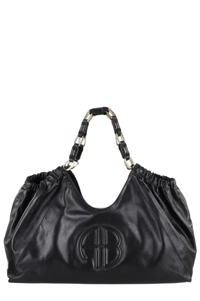 Anine Bing Womens Kate Leather Tote Bag Black In Black