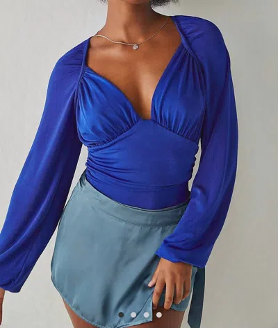 Free People In Your Arms Bodysuit In Electric Indigo In Multi