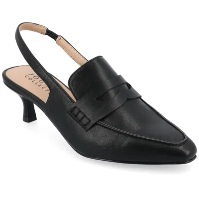 Journee Collection Amory Womens Square Closed Toe Kitten Heel Pumps In Black