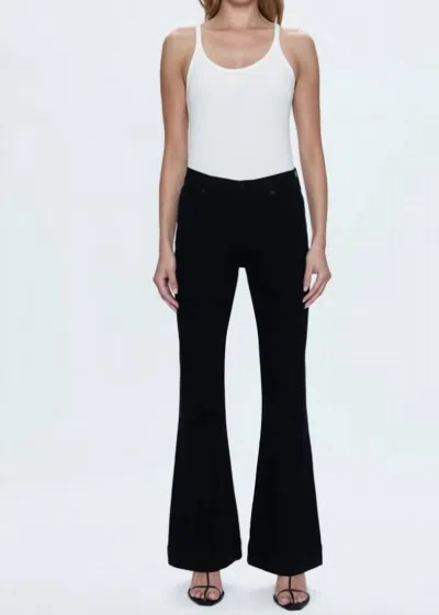Pistola Kinsley Mid Rise Ultra Flare Leg Jeans In Noir In Multi
