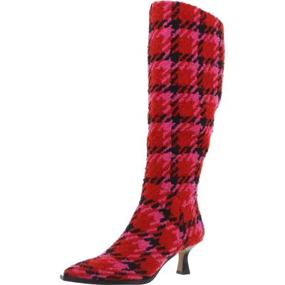 Betsey Johnson Pamella Womens Zipper Herringbone Knee-high Boots In Multi