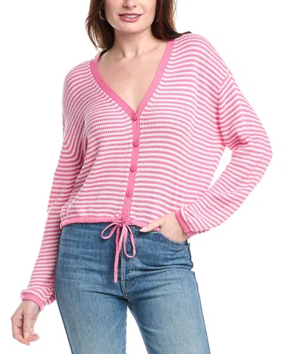 Splendid Bri Striped Cardigan In Pink