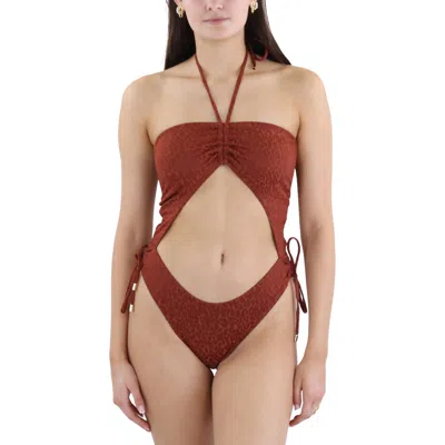 Bcbgmaxazria Womens Cut-out Polyester One-piece Swimsuit In Red