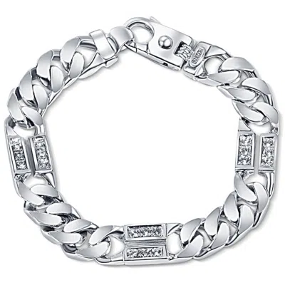 Pompeii3 Men's Designer Diamond Figaro 14k Gold (85gram) Or Platinum (159gram) 12mm Bracelet 8.5" In Silver
