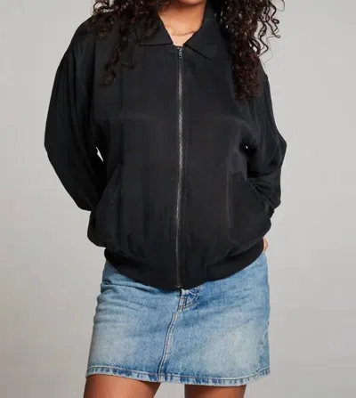 Chaser Johnny Licorice Zip Up Jacket In Black In Black