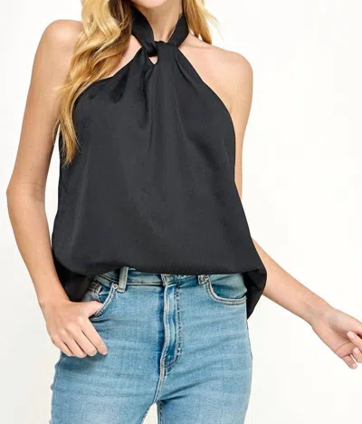2 Hearts Apparel Halter Neck Top In Black In Black