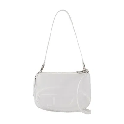 Diesel Womens T1003 1dr Twin Leather Shoulder Bag In White