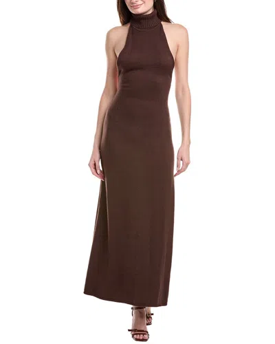Weworewhat Open Back Halter Maxi Dress In Brown