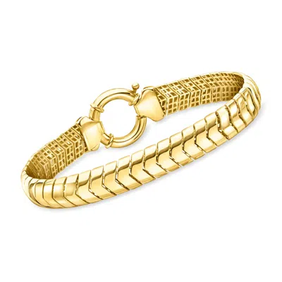 Ross-simons 14kt Yellow Gold Chevron-link Bracelet In Multi