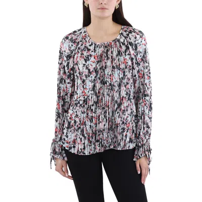 Bcbgmaxazria Womens Pleated Polyester Blouse In Multi