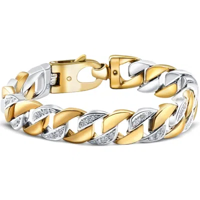 Pompeii3 Men's 14k Gold (101gram) Or Platinum (163gram) 13mm Diamond Bracelet 8.75" In Silver