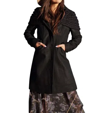 Lovestitch Great Outdoors Sweater Coat In Black In Black