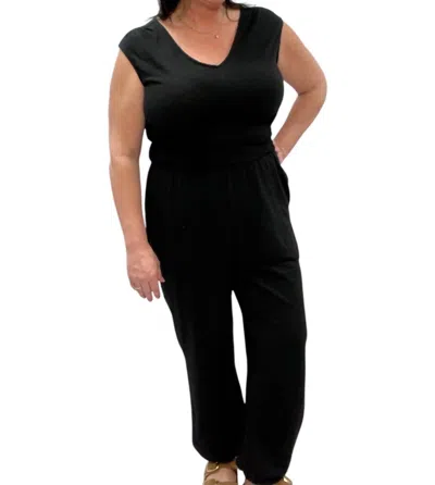 Katiejnyc Smocked Waist Romper In Black In Black