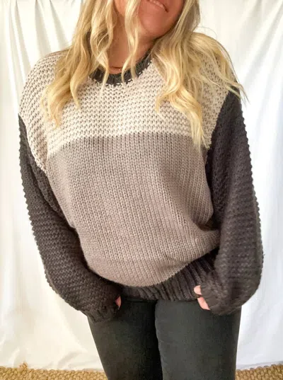 Le Lis Midnight Chunky Knit Sweater In Black In Black