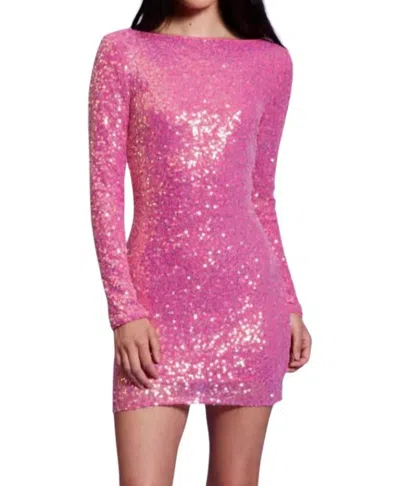 Lucy Paris Harry Sequin Dress In Pink In Pink