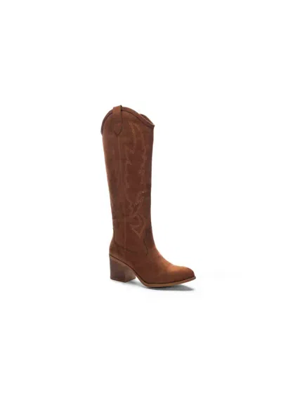 Dirty Laundry Women's Upwind Western Boot In Chocolate Suede In Multi