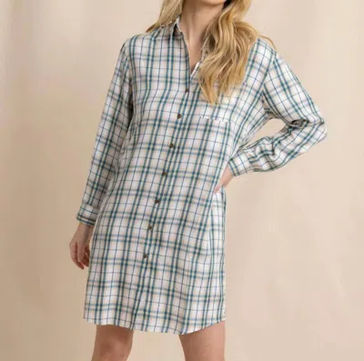 Southern Tide Cam Vibrant Autumn Twill Plaid Dress In Sand White In Multi