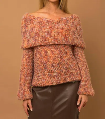 Dress Forum Zuri Slouchy Off Shoulder Sweater In Multi In Multi