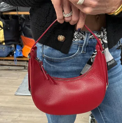 Two Amicis Women's Nonna Leather Hobo Bag In Red In Red