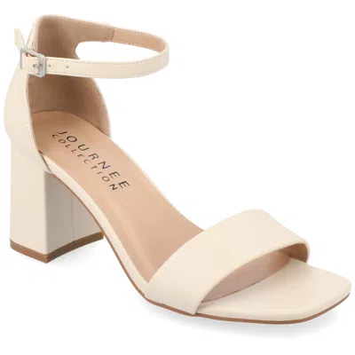 Shop Journee Collection Women's Valenncia Supernatural Shades Tru Comfort Foam Open Square Toe Ankle Strap Sandal In White