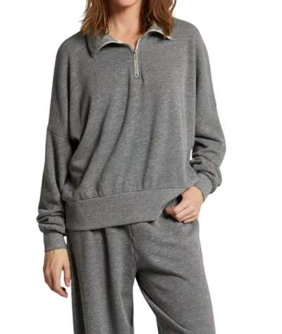 PERFECTWHITETEE DRAKE HALF ZIP SWEATSHIRT IN HEATHER GREY 
