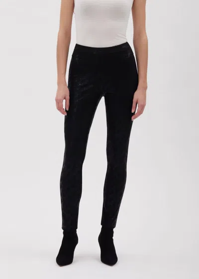 Up Shiney Snake Print Ponte Slim Pant In Snake Black In Multi