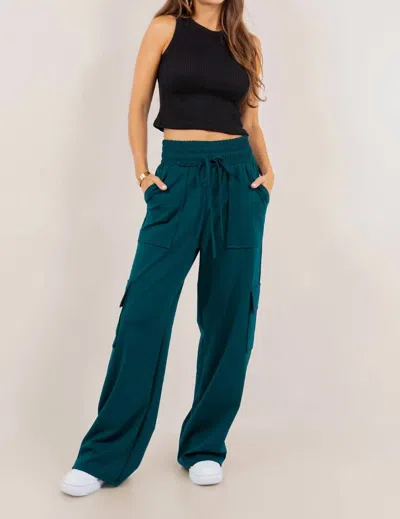 Eldridge Ponte Stretch Cargo Pants In Hunter In Green
