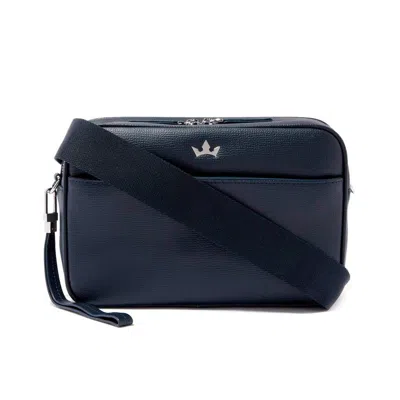Roderer Award 5-in-1 Messenger Bag - Italian Leather Navy Blue In Blue