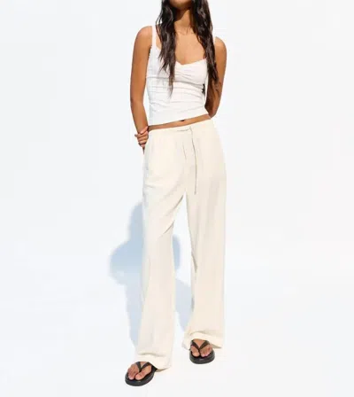 BEIGE BOTANY COTTON DRAWSTRING SWEATPANTS IN BIEGE 