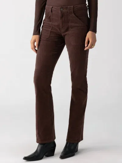 Sanctuary Corduroy Hayden Bootcut Pants In Brown Sugar In Multi