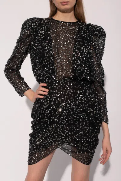 Isabel Marant Robe Garetha Dress In Black/silver In Black