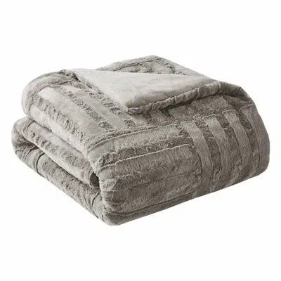 Olliix Ultra Plush Down Throw Blanket In Grey