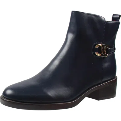 Tommy Hilfiger Womens Zipper Ankle Boots In Blue