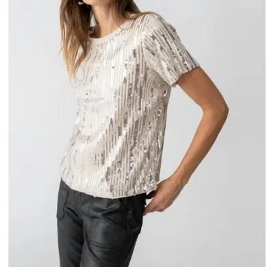 SANCTUARY SEQUIN PERFECT TEE IN LET'S CELEBRATE 