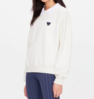 The Upside Pascal Collared Crew In Creme In Beige