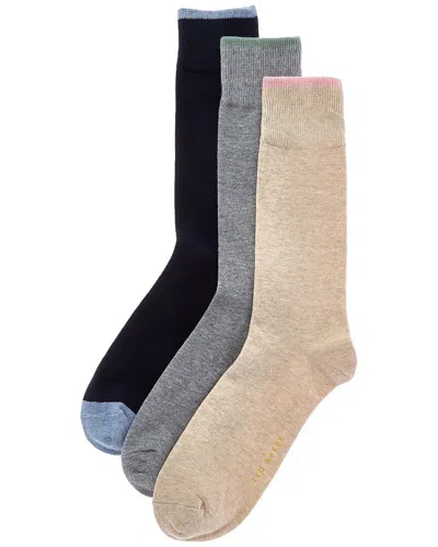 Ted Baker 3pk Dress Socks In Grey