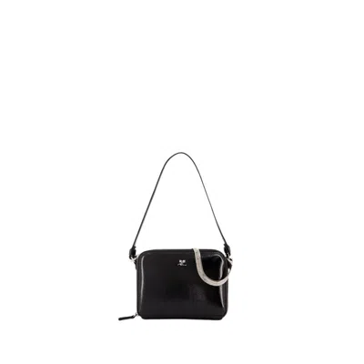 Courrèges Cloud Chained Naplack Purse - Leather - Black In Black