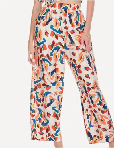 Joy Joy Print Palazzo Pant In Tiger Lillies In Multi