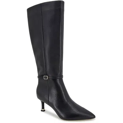 Kenneth Cole New York Utah Womens Zipper Leather Knee-high Boots In Black