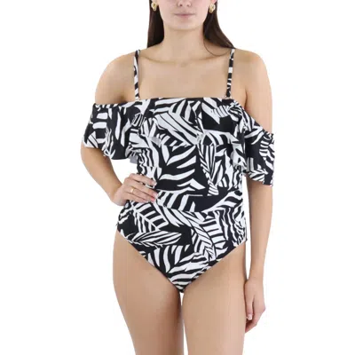 Bcbgmaxazria Womens Quick Dry Nylon One-piece Swimsuit In Black