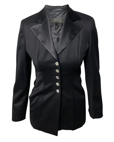 Escada Suit Trouser Set In Black Wool In Black