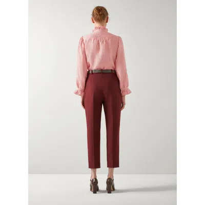 Lk Bennett L.k.bennett Camile Linen-blend Top In Pink