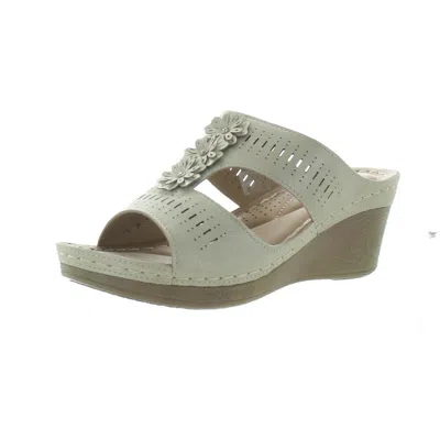 Good Choice Lisette Womens Open Back Wedge Sandals In Blue
