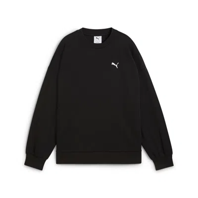 Puma Women's Wardrobe Essentials Oversized Crew Sweatshirt In Black