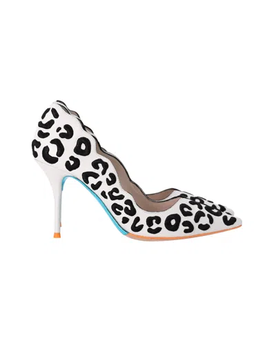 Sophia Webster Printed Pumps In White Leather In White
