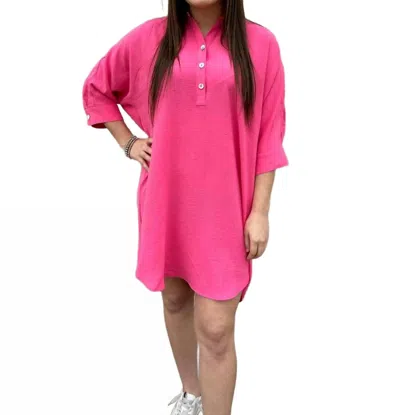 Ivy Jane Collared Dolman Dress In Candy In Pink