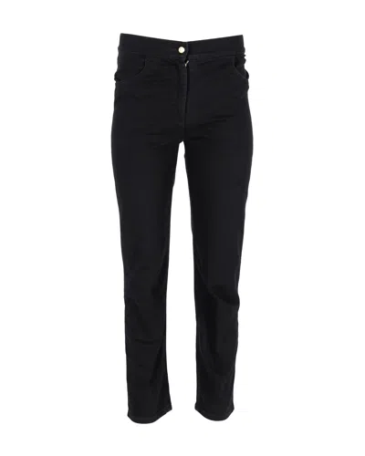 BALMAIN CONTRAST STRIPE SKINNY JEANS IN BLACK COTTON 