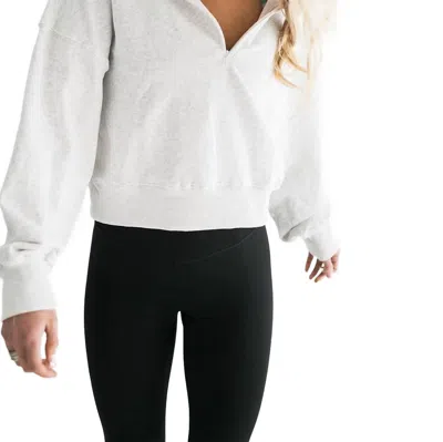 Falcon Park Mia Half Zip Sweatshirt In White In White