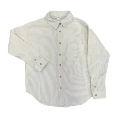 Blu Pepper Perch By The River Corduroy Button Up Jacket In White In White
